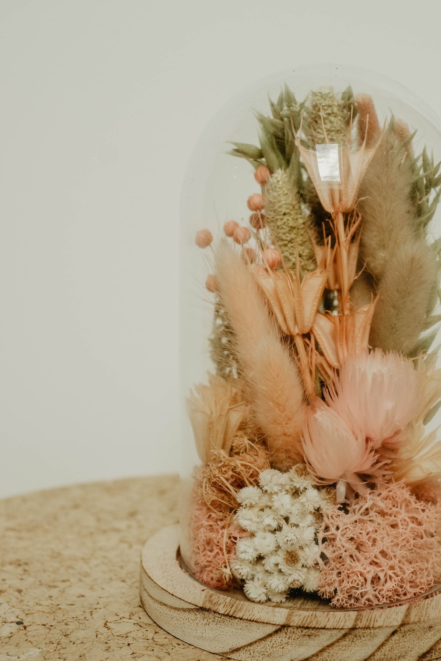Cloche " ADAM " Décoration d'interieur en fleurs séchées rose / vert / nature Product vendor