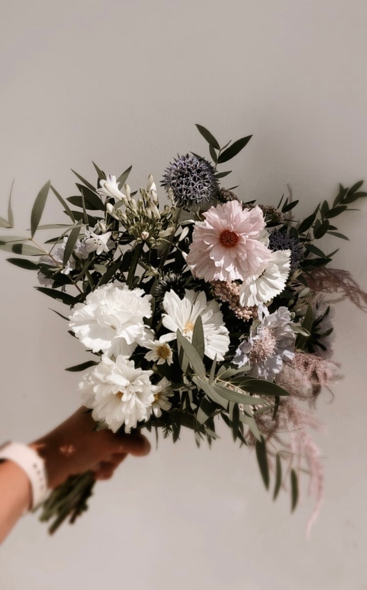 Bouquet de FLEURS FRAÎCHES NACRE 